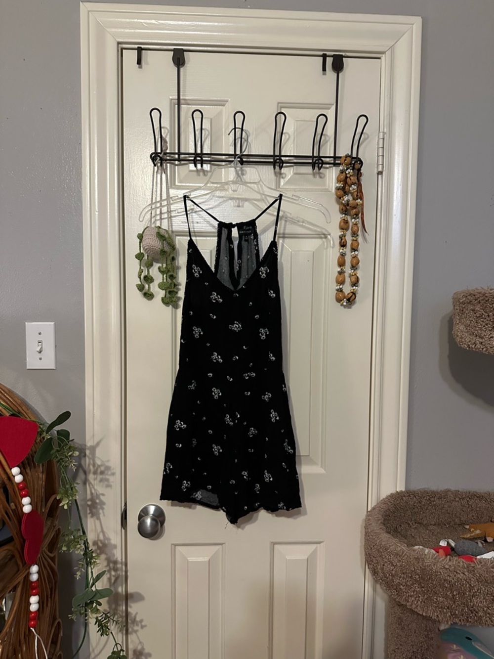 Black Floral Romper